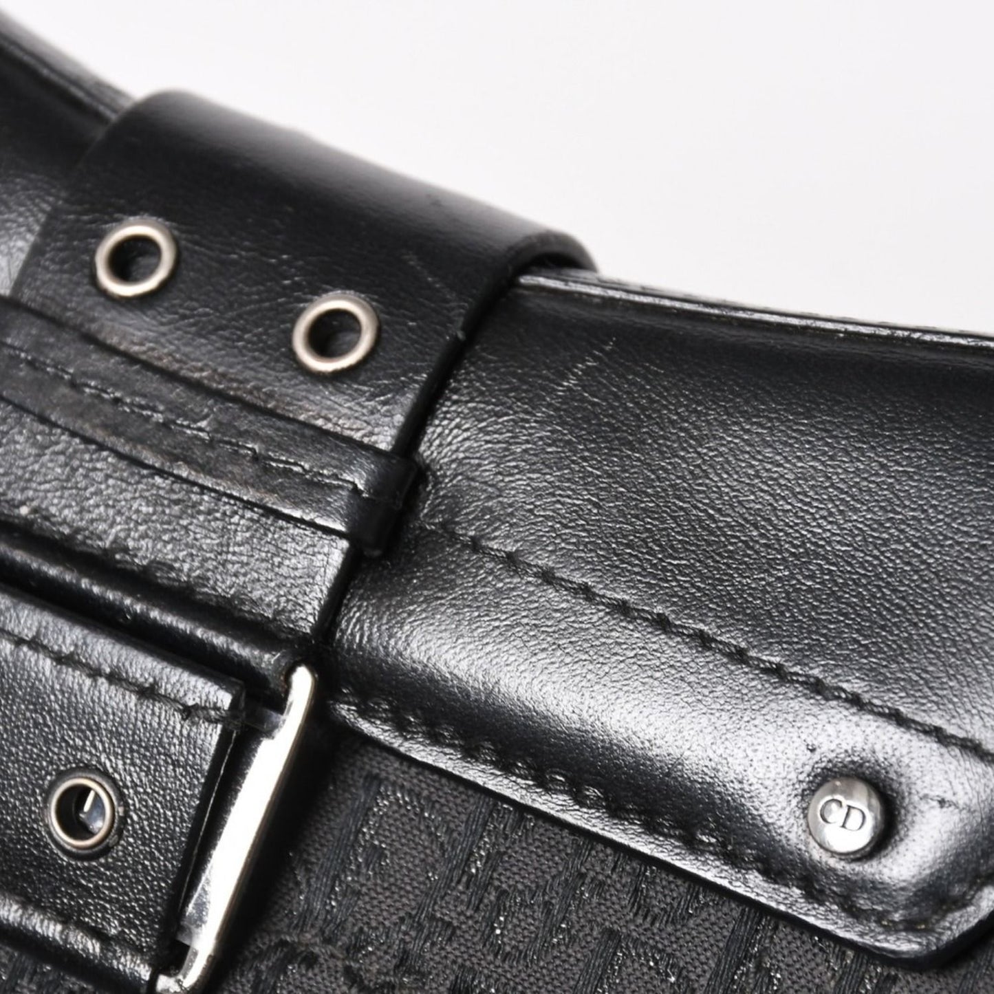 Dior Street Chic Trotter Handbag Black Cotton Canvas Silver — view 5