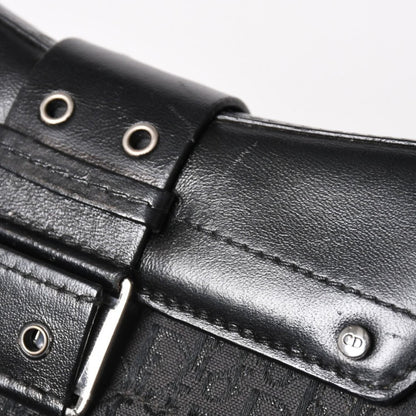 Dior Street Chic Trotter Handbag Black Cotton Canvas Silver — view 5