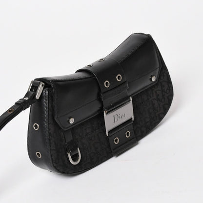 Dior Street Chic Trotter Handbag Black Cotton Canvas Silver — view 3