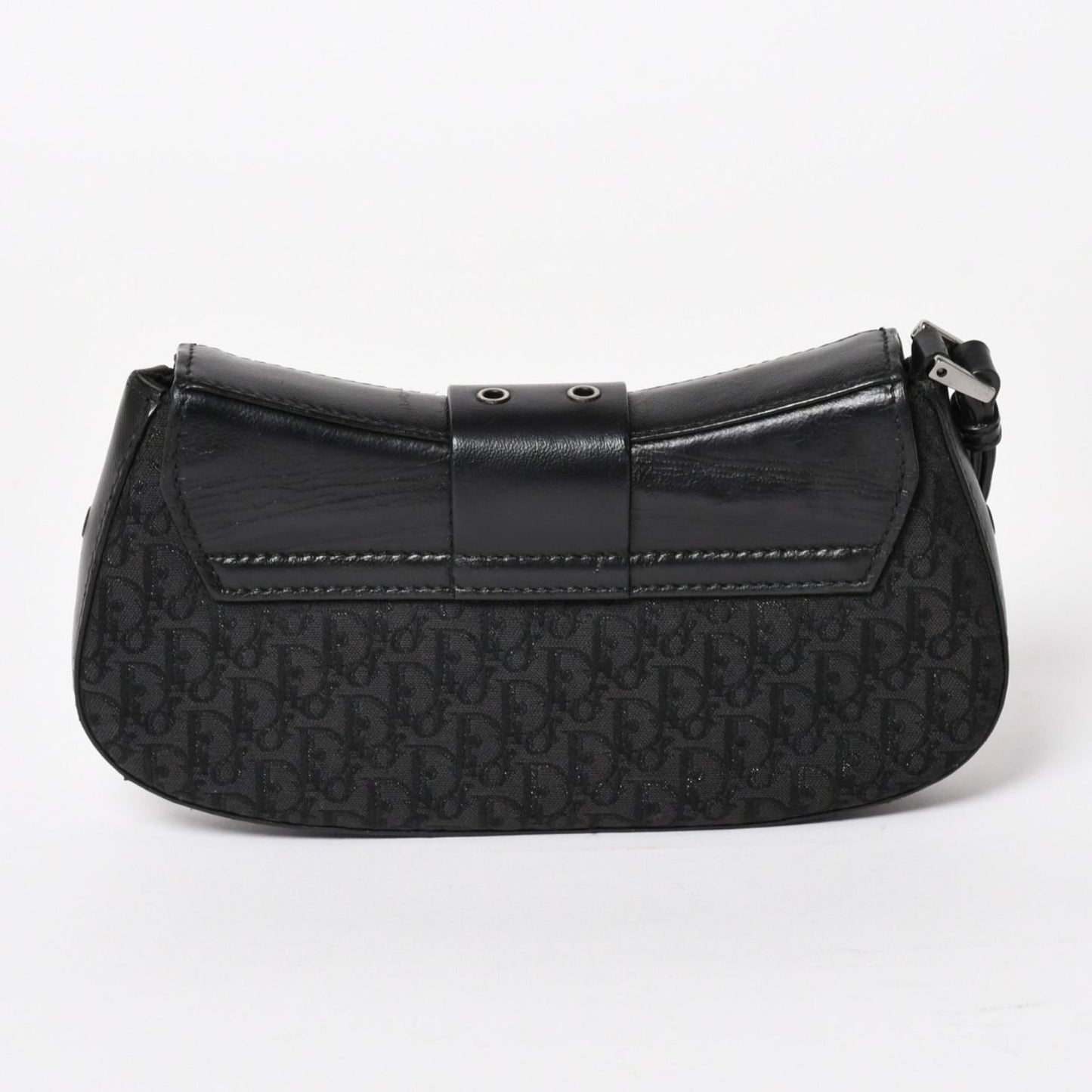 Dior Street Chic Trotter Handbag Black Cotton Canvas Silver — view 2
