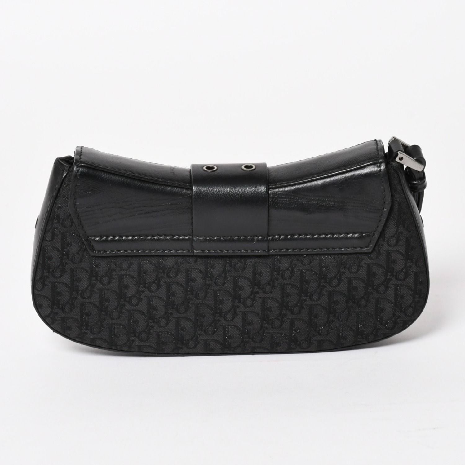 Dior Street Chic Trotter Handbag Black Cotton Canvas Silver — view 2