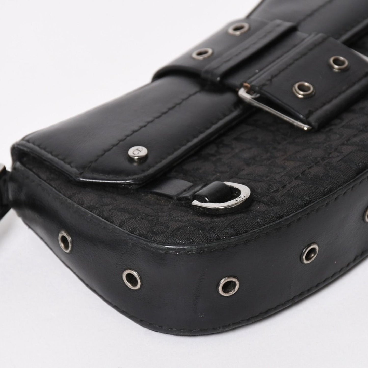 Dior Street Chic Trotter Handbag Black Cotton Canvas Silver — view 8