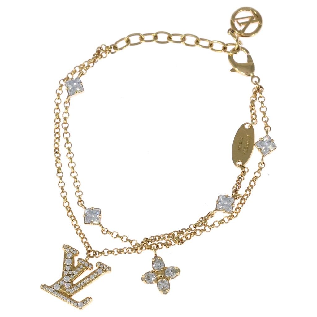 Louis Vuitton Bracelet LV Logo Charm Gold
