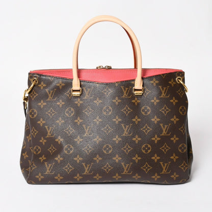 Louis Vuitton Pallas Monogram Canvas Vachetta Leather Shoulder Bag Brown Pink — view 2