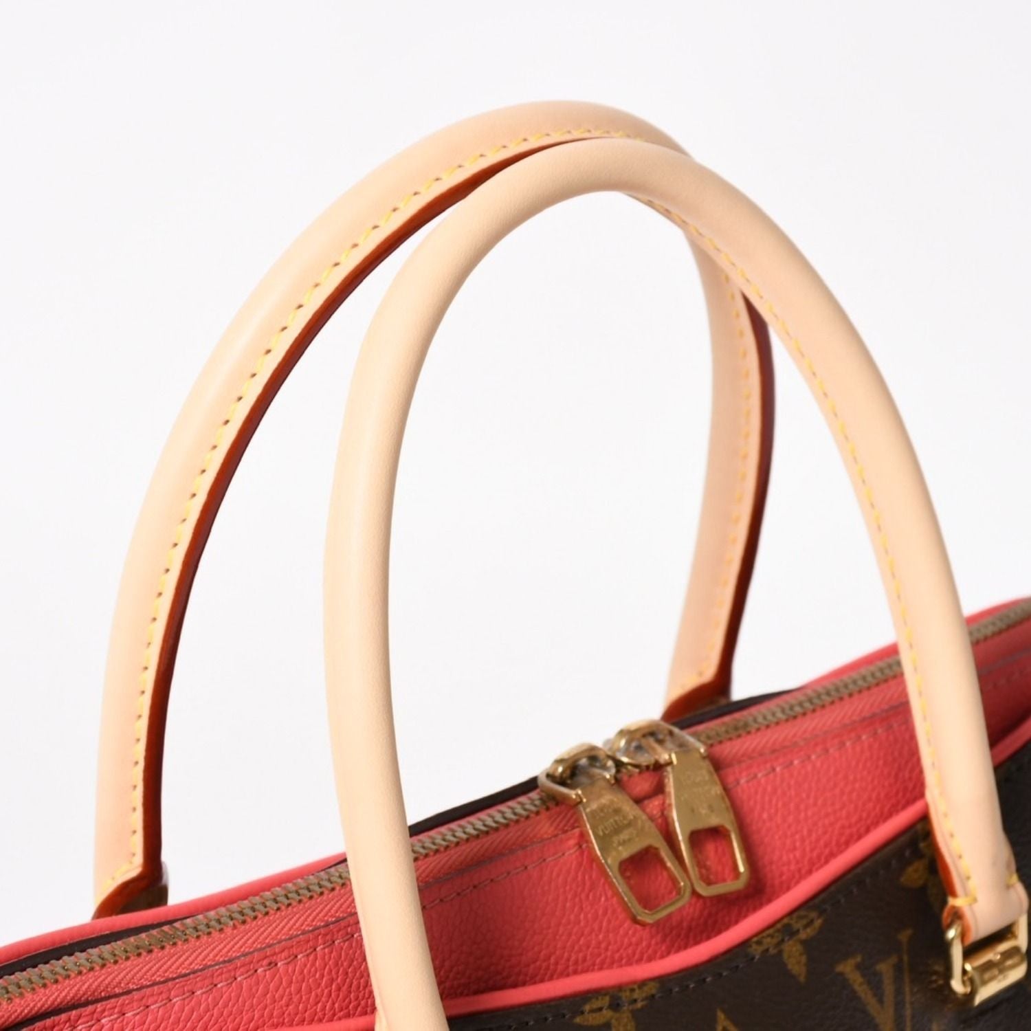 Louis Vuitton Pallas Monogram Canvas Vachetta Leather Shoulder Bag Brown Pink — view 5