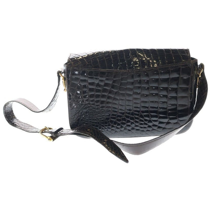 Celine Croco Gold Vintage Shoulder Bag Brown — view 2