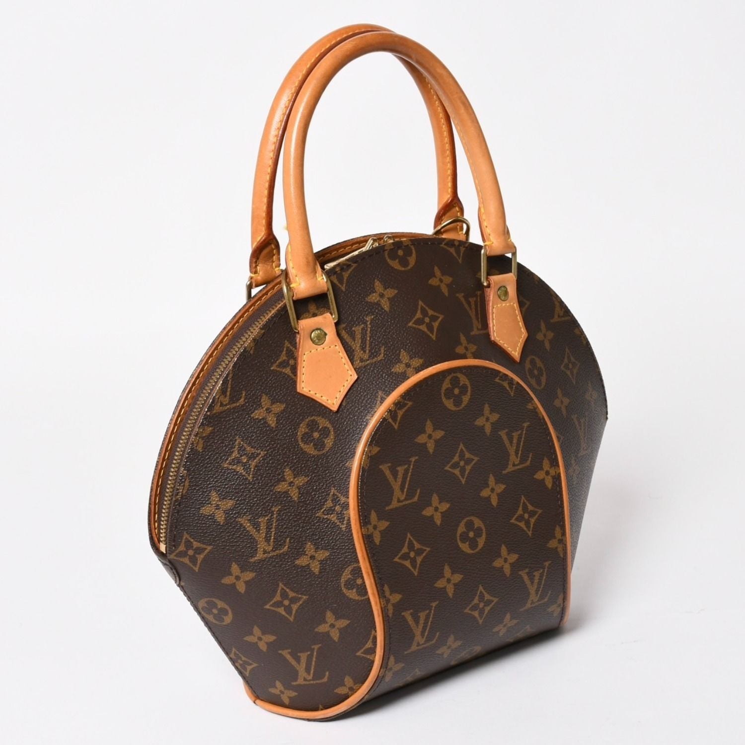 Louis Vuitton Ellipse PM Handbag Monogram Leather Brown Gold — view 3