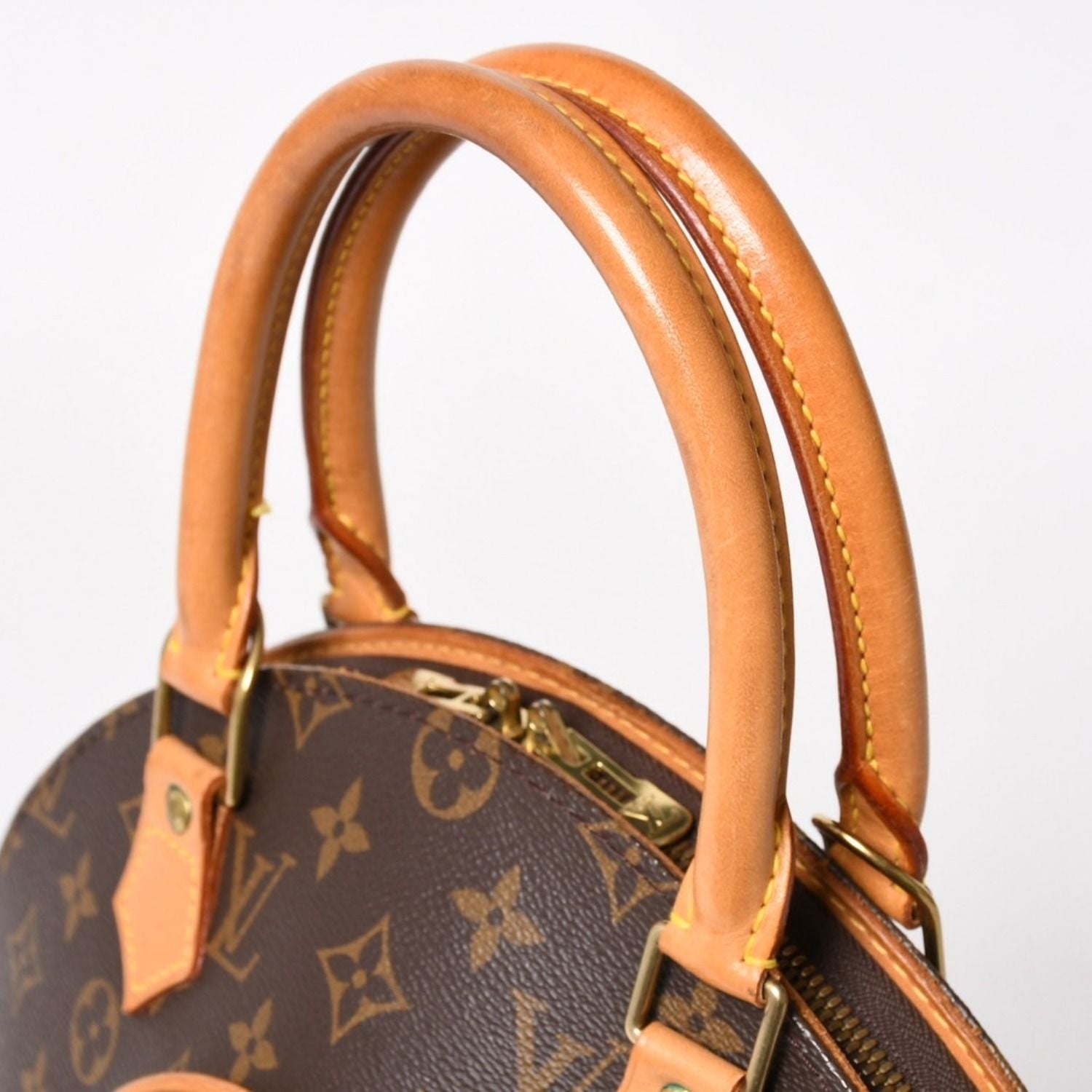 Louis Vuitton Ellipse PM Handbag Monogram Leather Brown Gold — view 5