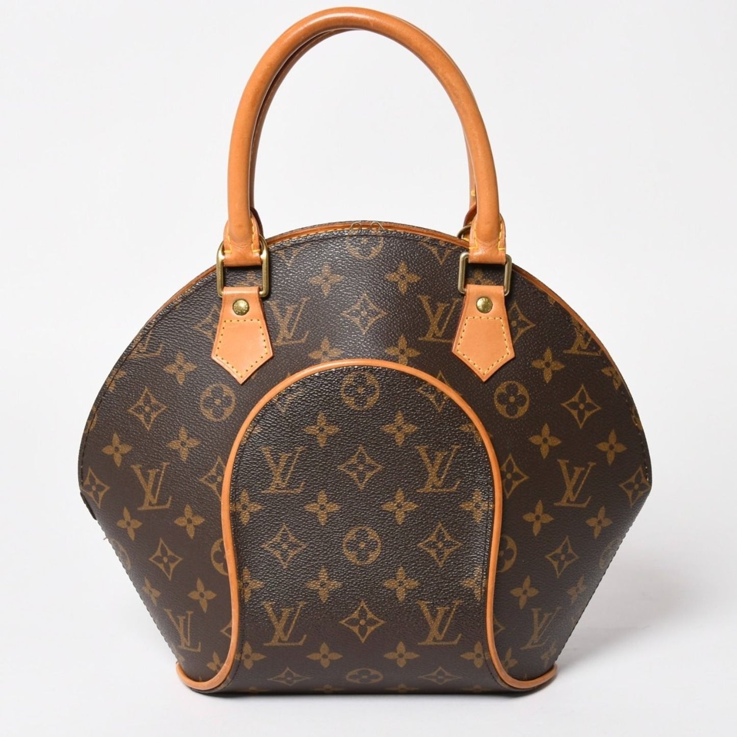 Louis Vuitton Ellipse PM Handbag Monogram Leather Brown Gold — view 2