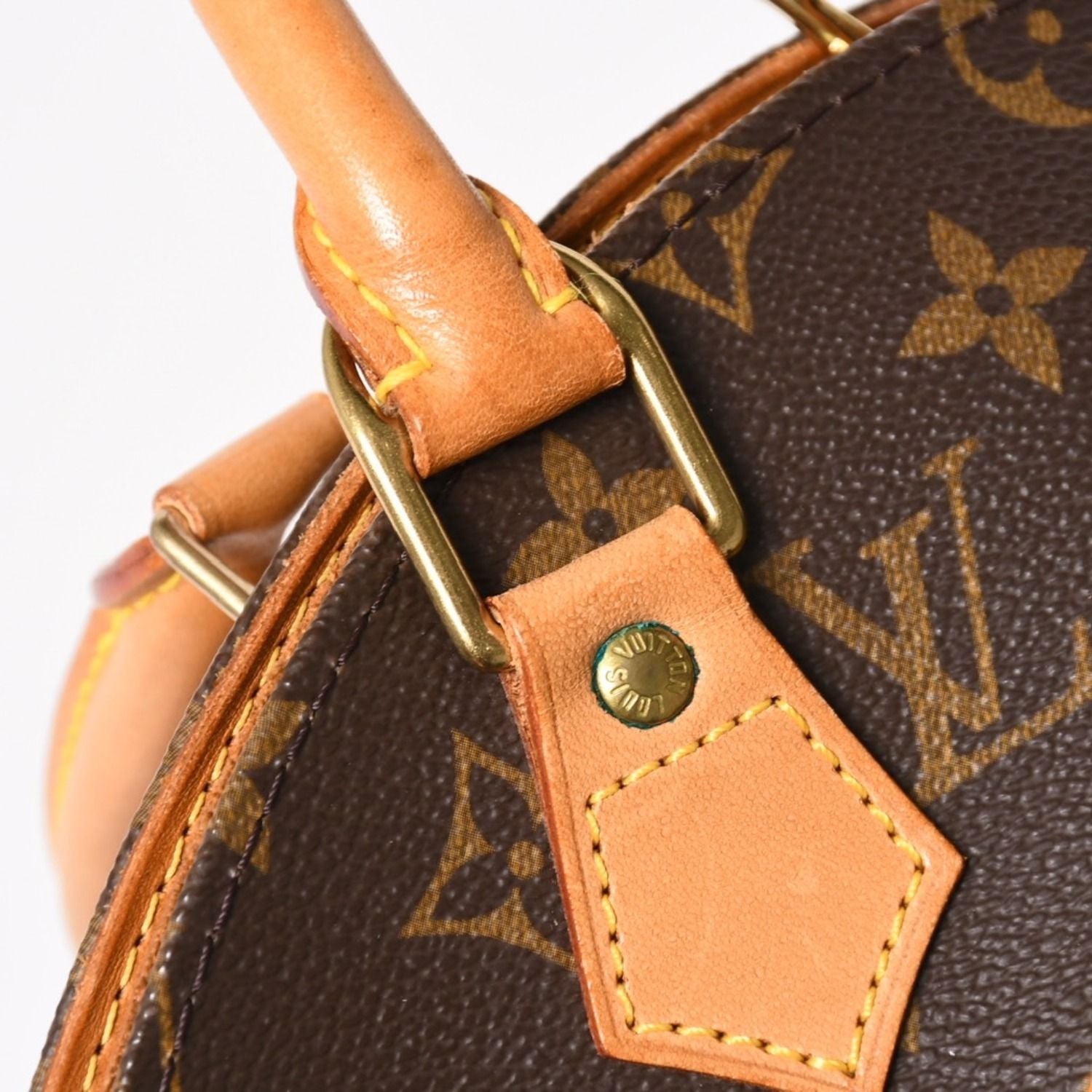 Louis Vuitton Ellipse PM Handbag Monogram Leather Brown Gold — view 8