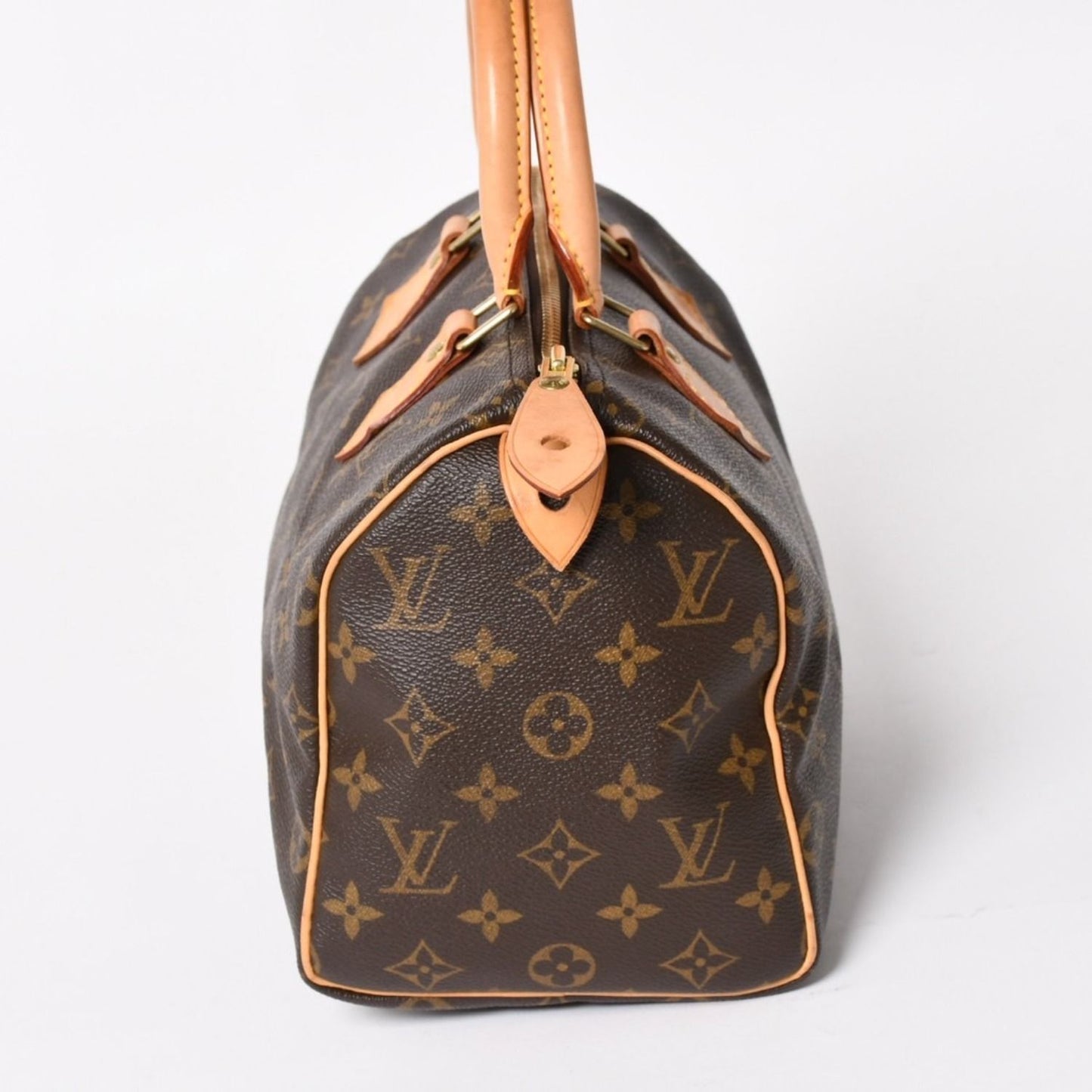 Louis Vuitton Speedy 25 Handbag Monogram Leather Brown Gold — view 4