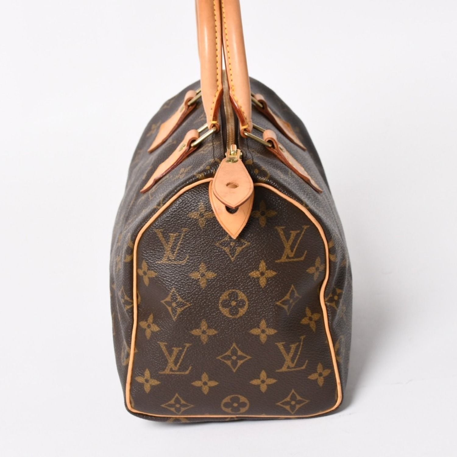Louis Vuitton Speedy 25 Handbag Monogram Leather Brown Gold — view 4