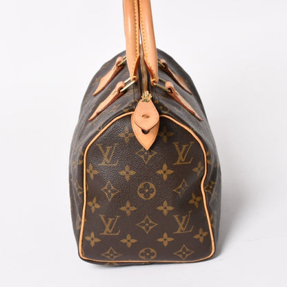 Louis Vuitton Speedy 25 Handbag Monogram Leather Brown Gold — view 4