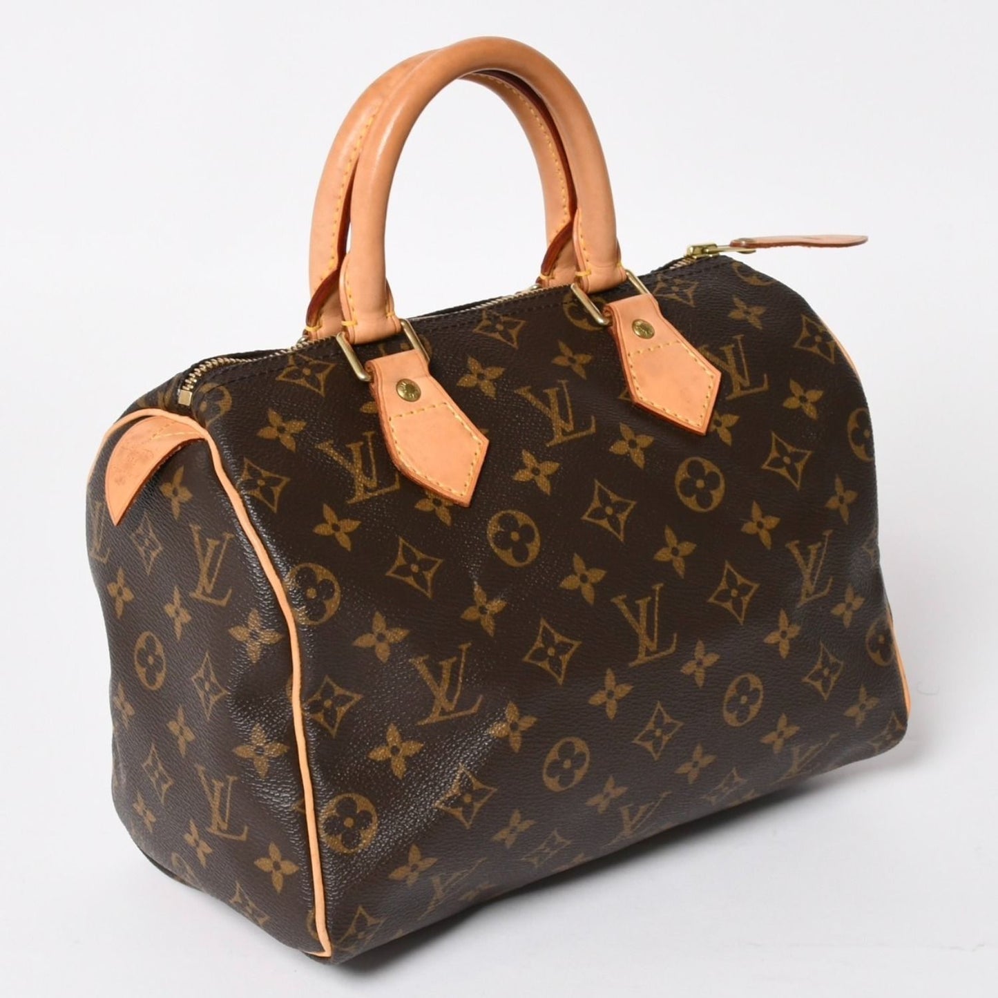 Louis Vuitton Speedy 25 Handbag Monogram Leather Brown Gold — view 3