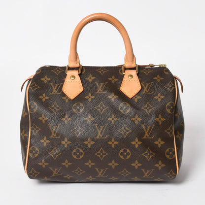 Louis Vuitton Speedy 25 Handbag Monogram Leather Brown Gold