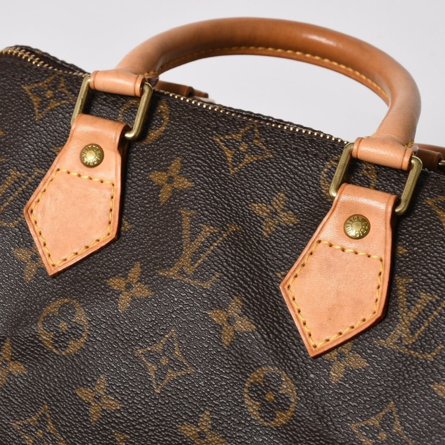 Louis Vuitton Speedy 25 Handbag Monogram Leather Brown Gold — view 7