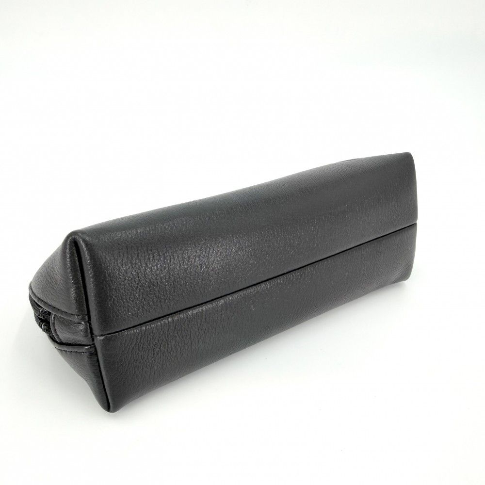 Chanel Pouch Camellia CC Logo Case Leather Black Silver — view 3