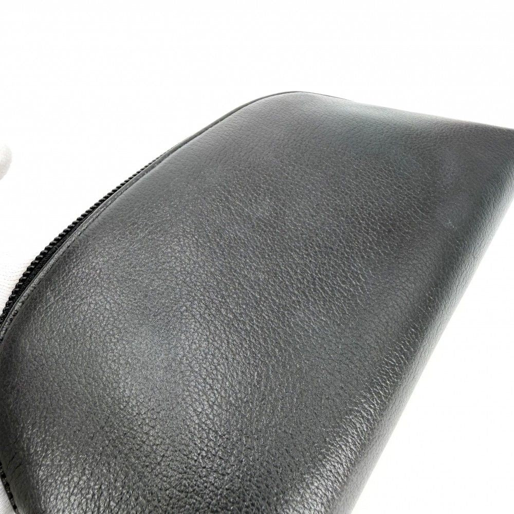 Chanel Pouch Camellia CC Logo Case Leather Black Silver — view 8