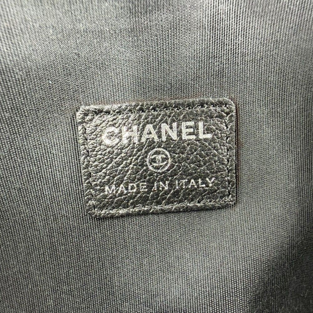 Chanel Pouch Camellia CC Logo Case Leather Black Silver — view 5