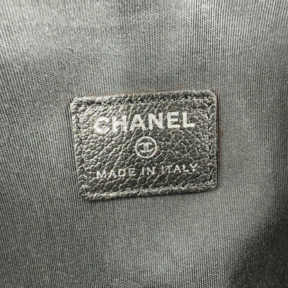 Chanel Pouch Camellia CC Logo Case Leather Black Silver — view 5