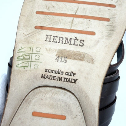 Hermes Sandals Flat Shoes Leather Brown Gold Spring Summer 41.5 — view 3