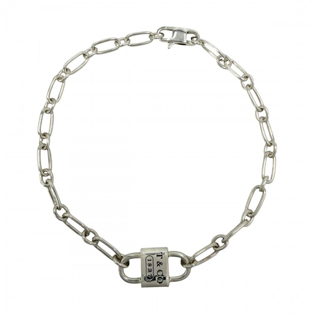 Tiffany & Co 1837 Bracelet Small Double Lock 925 Sterling Silver