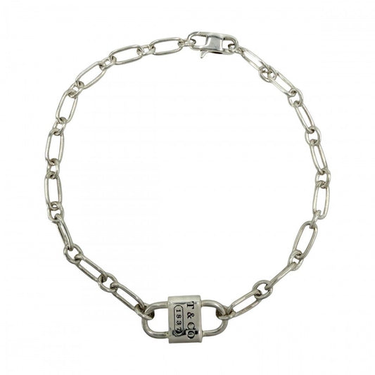 Tiffany & Co 1837 Bracelet Small Double Lock 925 Sterling Silver
