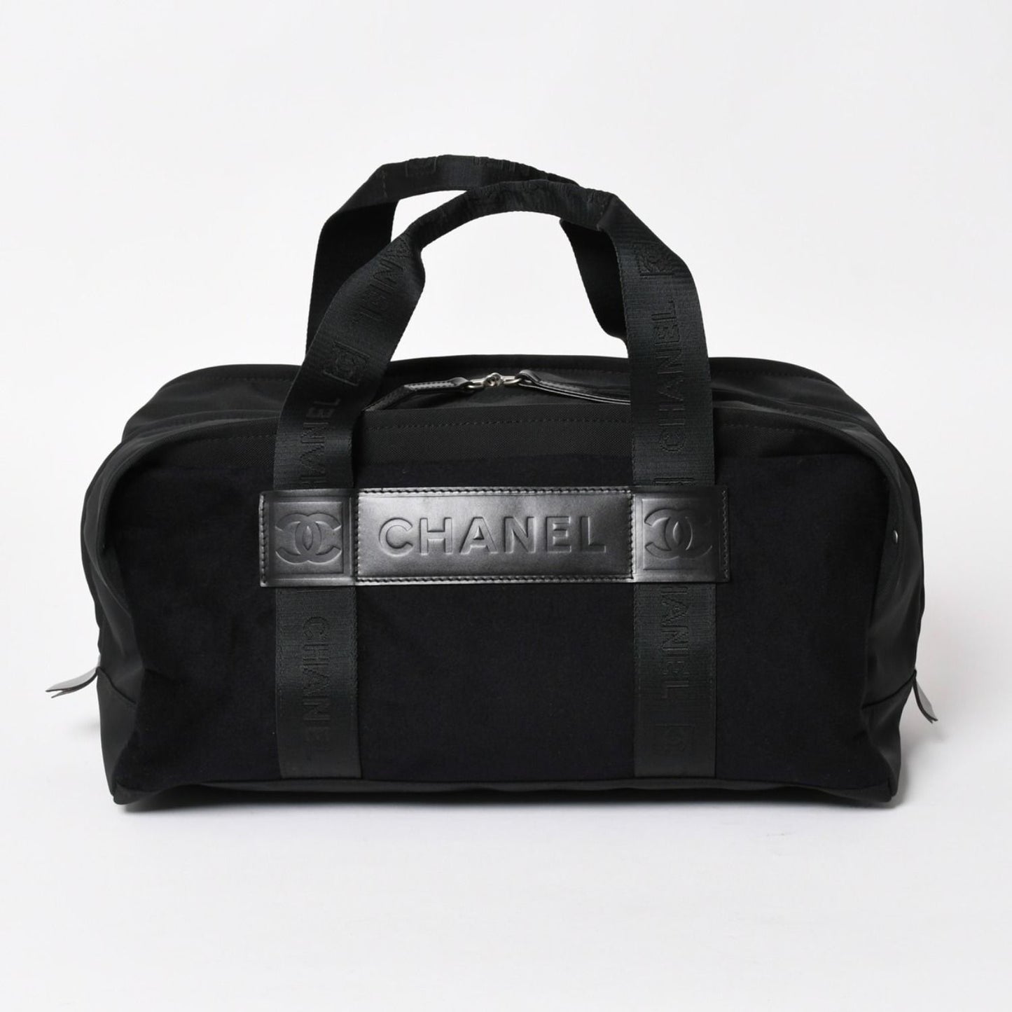 Chanel Sports Line Handbag CC Logo Wool Nylon Navy Black