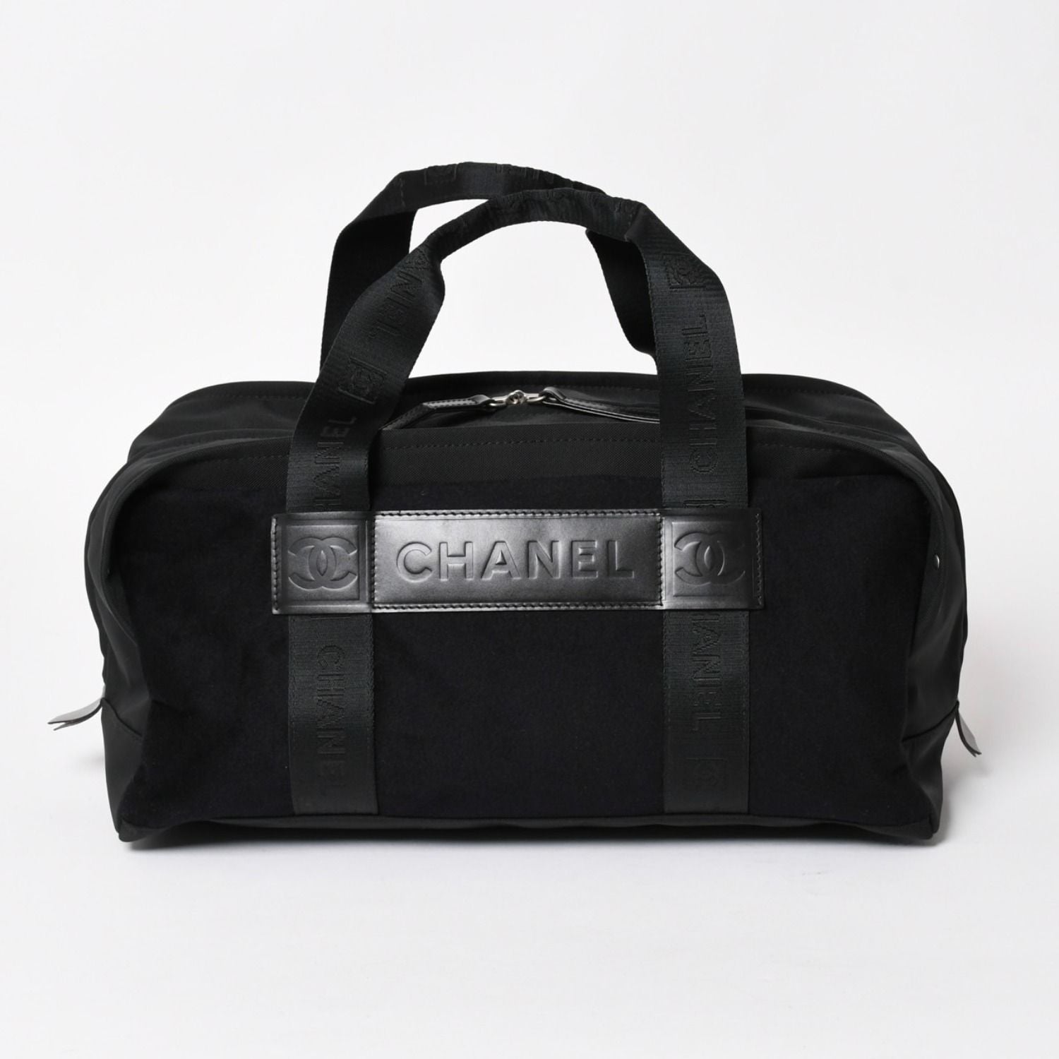Chanel Sports Line Handbag CC Logo Wool Nylon Navy Black