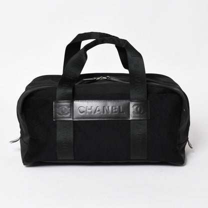 Chanel Sports Line Handbag CC Logo Wool Nylon Navy Black