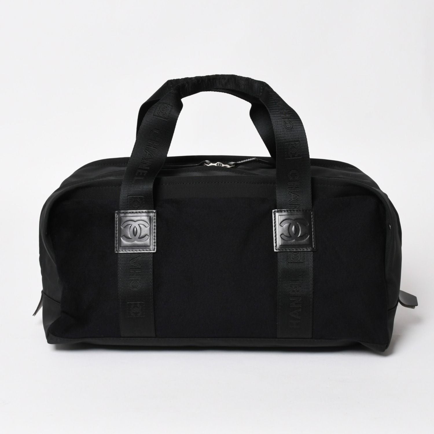 Chanel Sports Line Handbag CC Logo Wool Nylon Navy Black — view 2