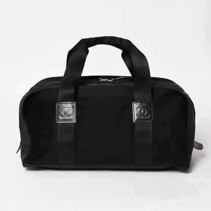 Chanel Sports Line Handbag CC Logo Wool Nylon Navy Black — view 2