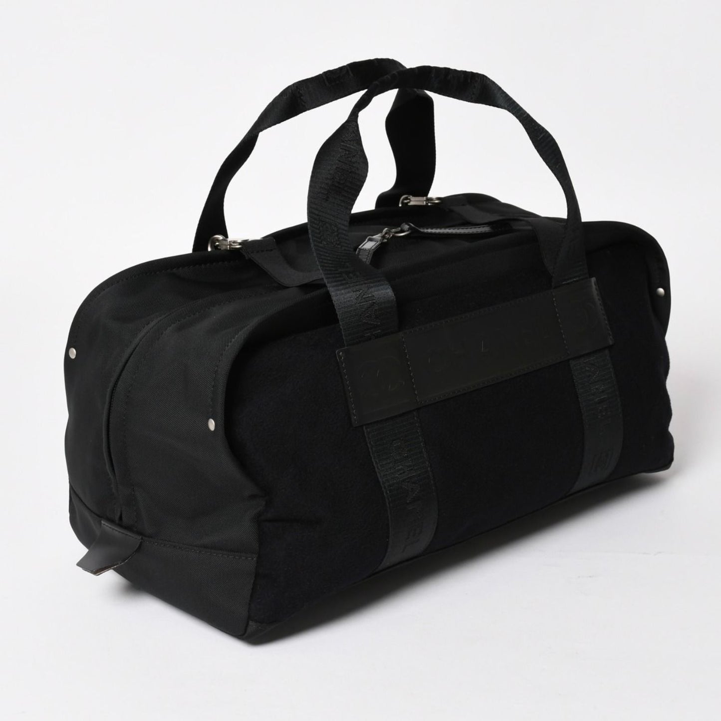 Chanel Sports Line Handbag CC Logo Wool Nylon Navy Black — view 3