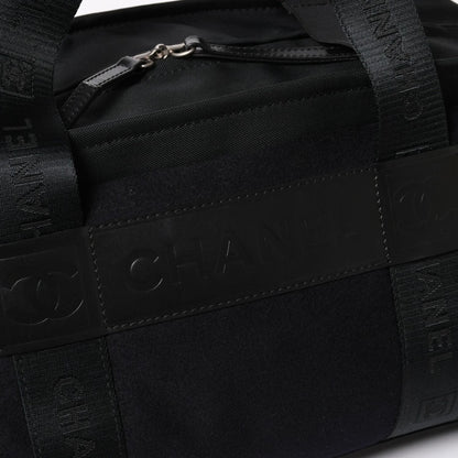 Chanel Sports Line Handbag CC Logo Wool Nylon Navy Black — view 7