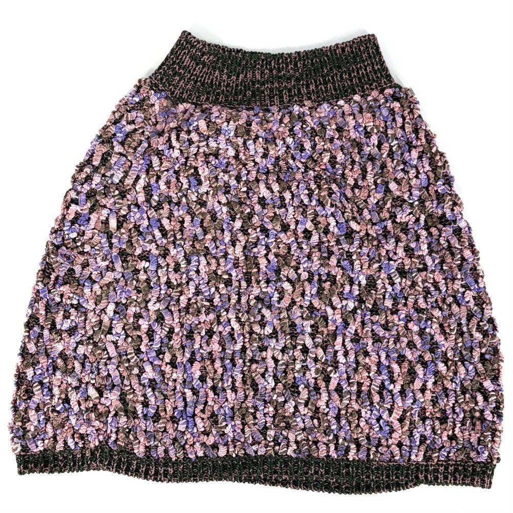 Chanel Set Vest Top Jacket Skirt 34 36 Knit Pink Green Cotton Silk — view 6