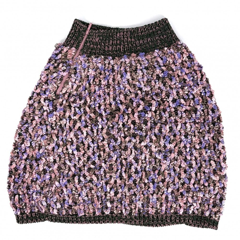 Chanel Set Vest Top Jacket Skirt 34 36 Knit Pink Green Cotton Silk — view 7