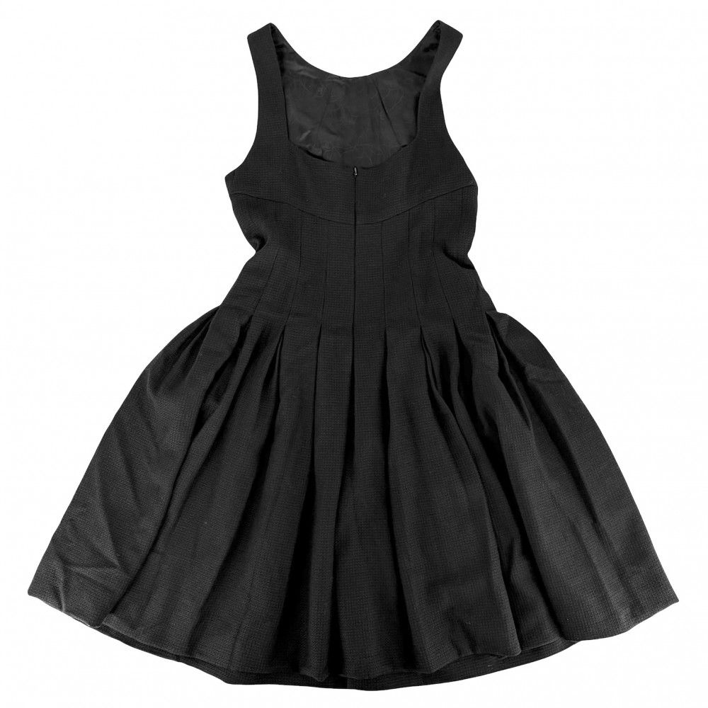 Chanel Dress Sleeveless Flare 38 Black Wool Silk Rayon Spring Summer Fall — view 2