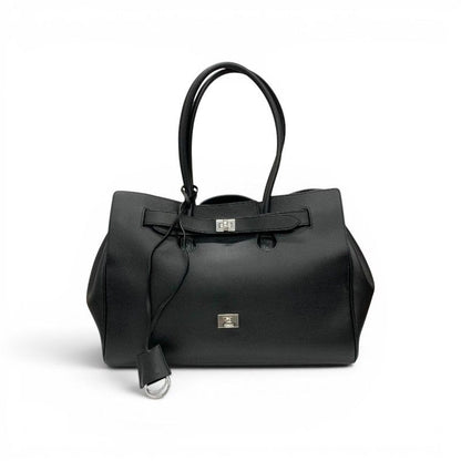 Balenciaga Bel Air Tote Black Silver Carry All Handbag