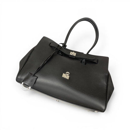 Balenciaga Bel Air Tote Black Silver Carry All Handbag — view 5