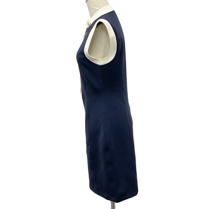 Louis Vuitton Dress Navy White Technical Jersey Sera — view 2