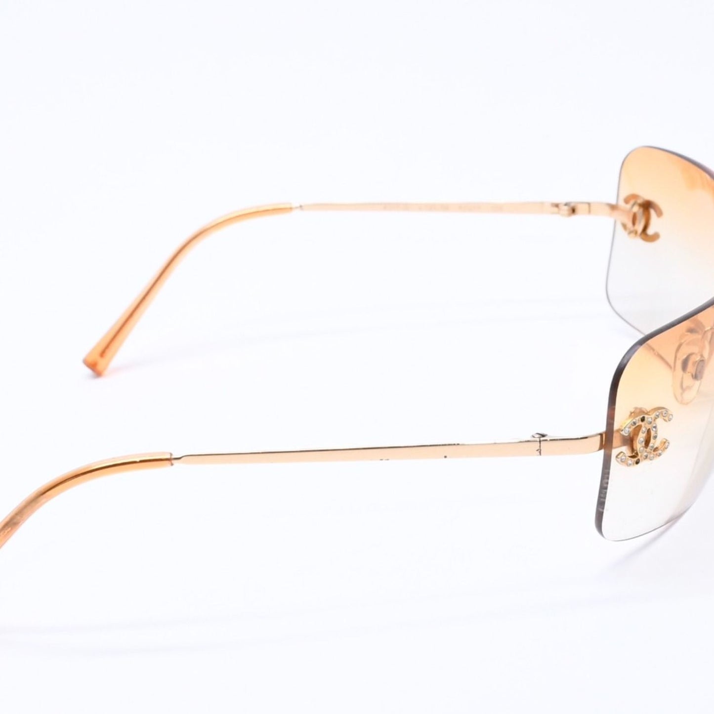 Chanel Rimless Sunglasses Eyewear CC Logo Rhinestone — view 5