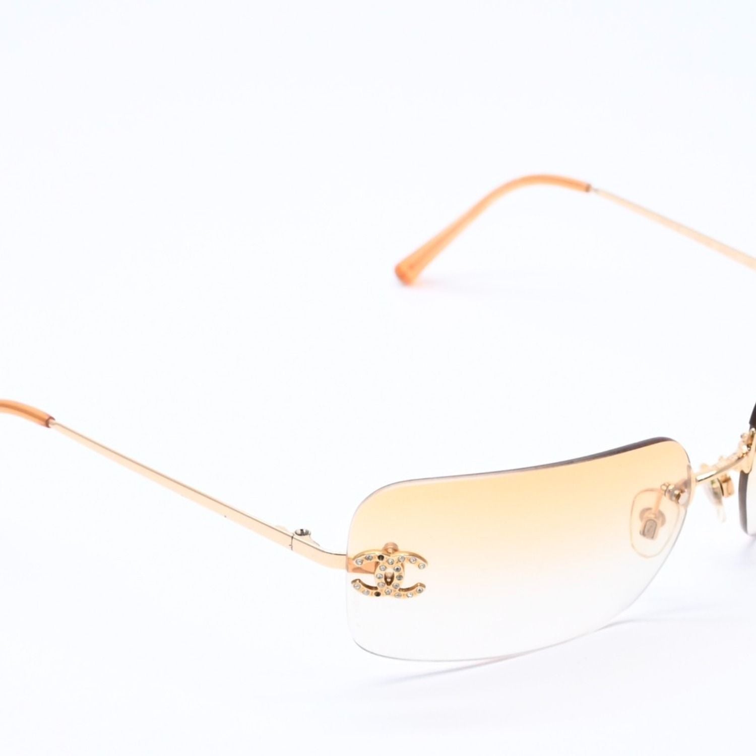 Chanel Rimless Sunglasses Eyewear CC Logo Rhinestone — view 4