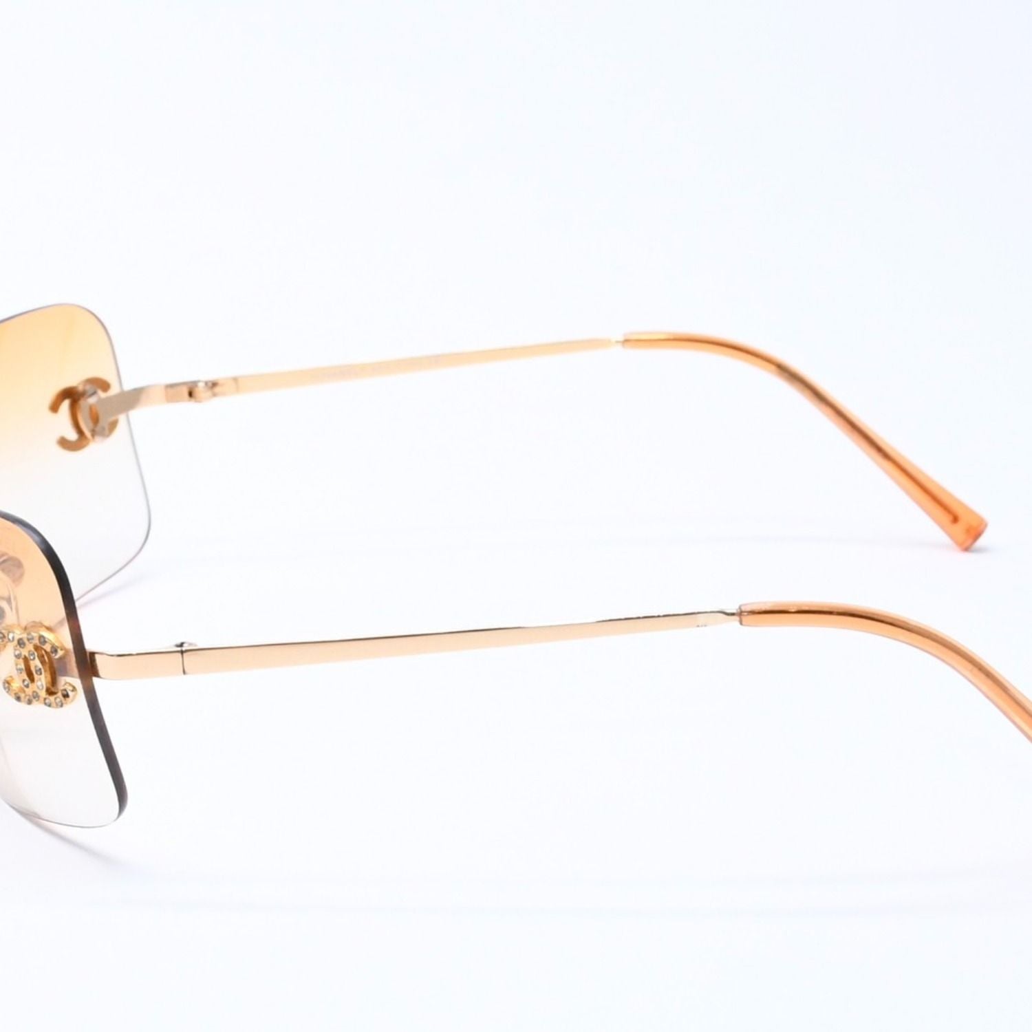 Chanel Rimless Sunglasses Eyewear CC Logo Rhinestone — view 6