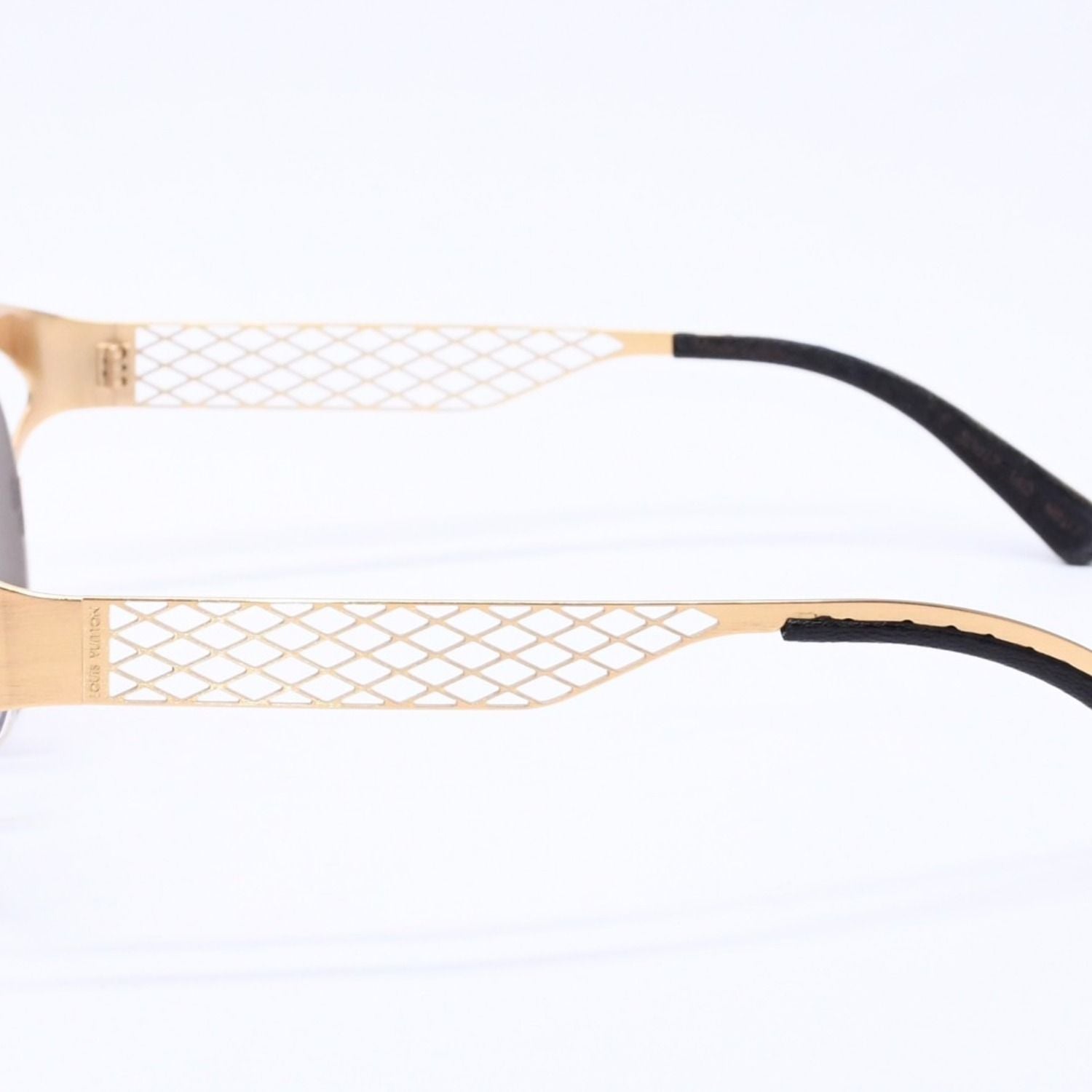 Louis Vuitton Sunglasses Leather Gold Eyewear — view 6