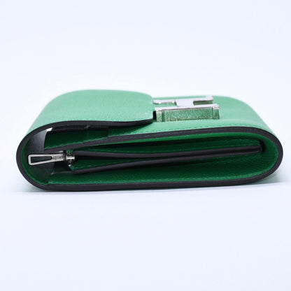Hermes Bifold Wallet Silver Veau Epsom Green — view 6