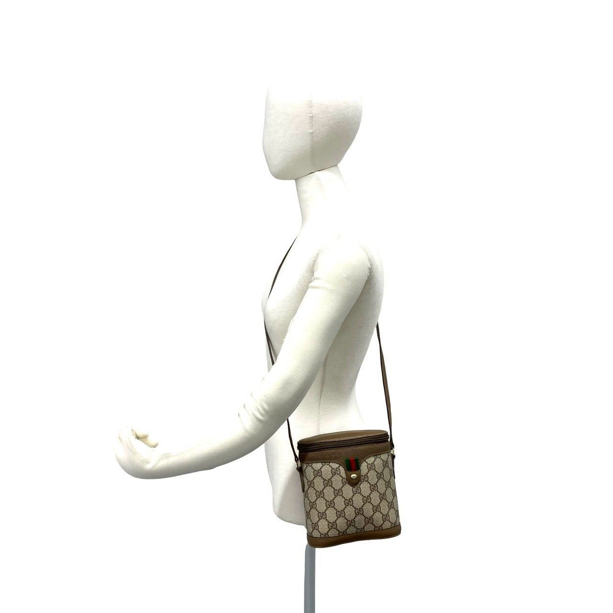 Gucci Vintage Sherry Line GG Logo Leather Mini Shoulder Bag Pochette Brown — view 2