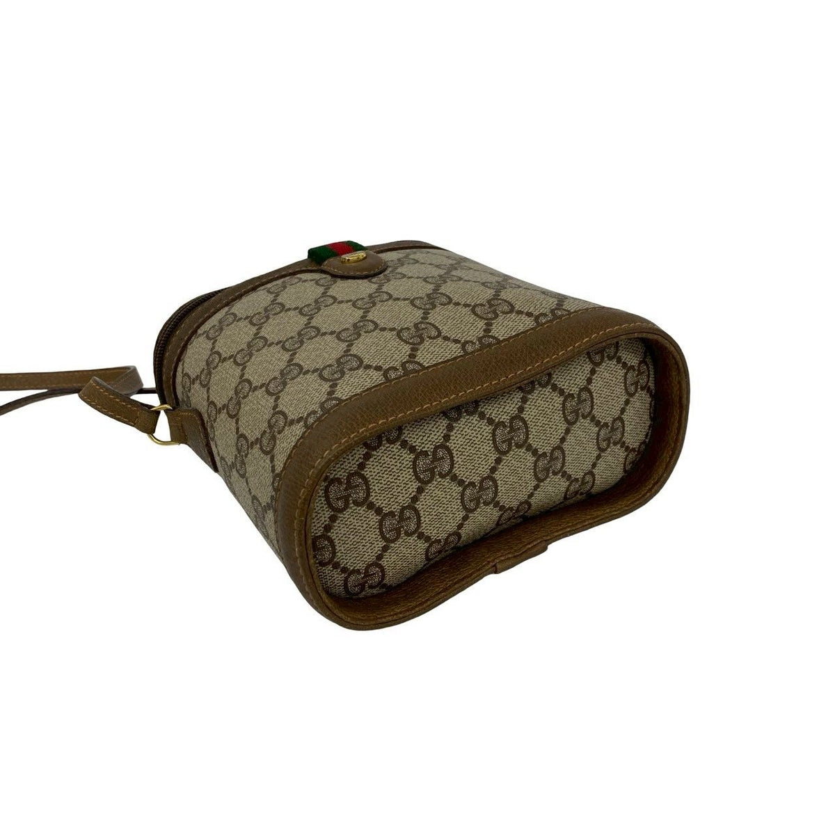 Gucci Vintage Sherry Line GG Logo Leather Mini Shoulder Bag Pochette Brown — view 7