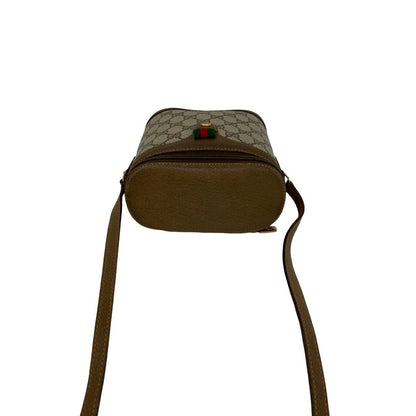 Gucci Vintage Sherry Line GG Logo Leather Mini Shoulder Bag Pochette Brown — view 4