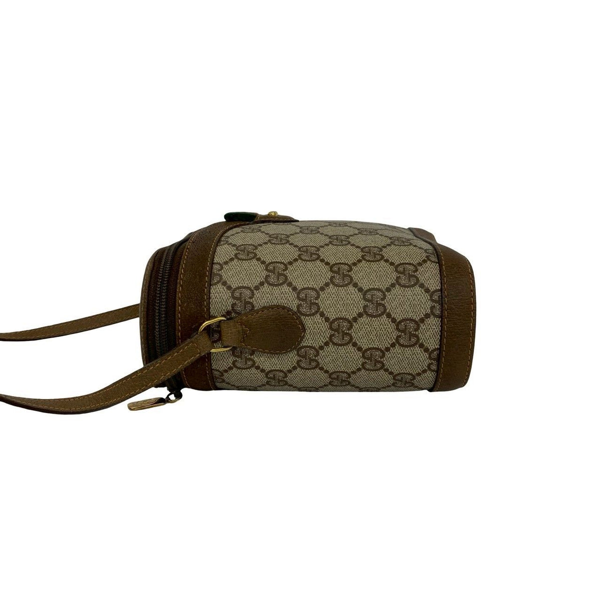 Gucci Vintage Sherry Line GG Logo Leather Mini Shoulder Bag Pochette Brown — view 5