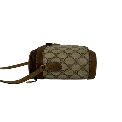 Gucci Vintage Sherry Line GG Logo Leather Mini Shoulder Bag Pochette Brown — view 5